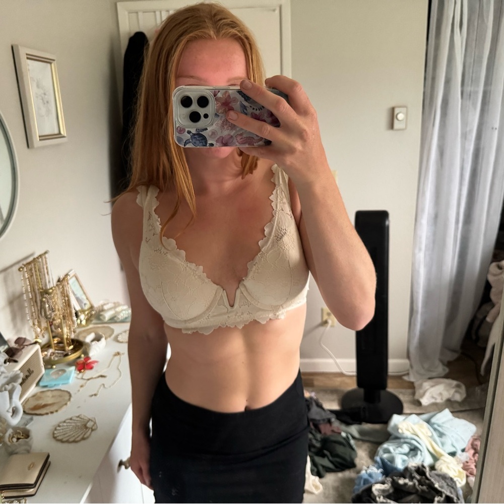 Elegant Cream Lace Bralette